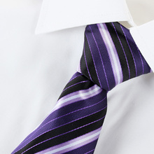 雅戈尔正品男士领带正装商务领带结婚领带精美紫色条纹领带P031图片