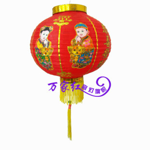  跳舞大红金童玉女吉祥如意大红灯笼冬瓜/日式南瓜人物灯笼批发
