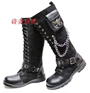  新款 磨砂面高筒及膝英伦时尚韩版男式长靴 皮靴子马靴
