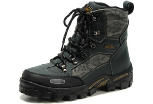  军靴大码真皮特种兵战靴陆战队磨砂牛皮防水男靴中筒靴户外登山靴