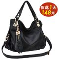 2012新款女包缇娜格正品春季韩版包包流苏时尚黑色单肩包斜挎包