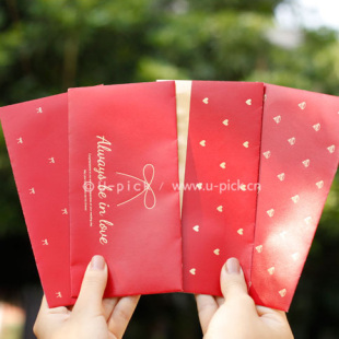  ●原品正品 结婚婚庆 烫金印花礼金袋|利是封|红包 6枚装-4款选