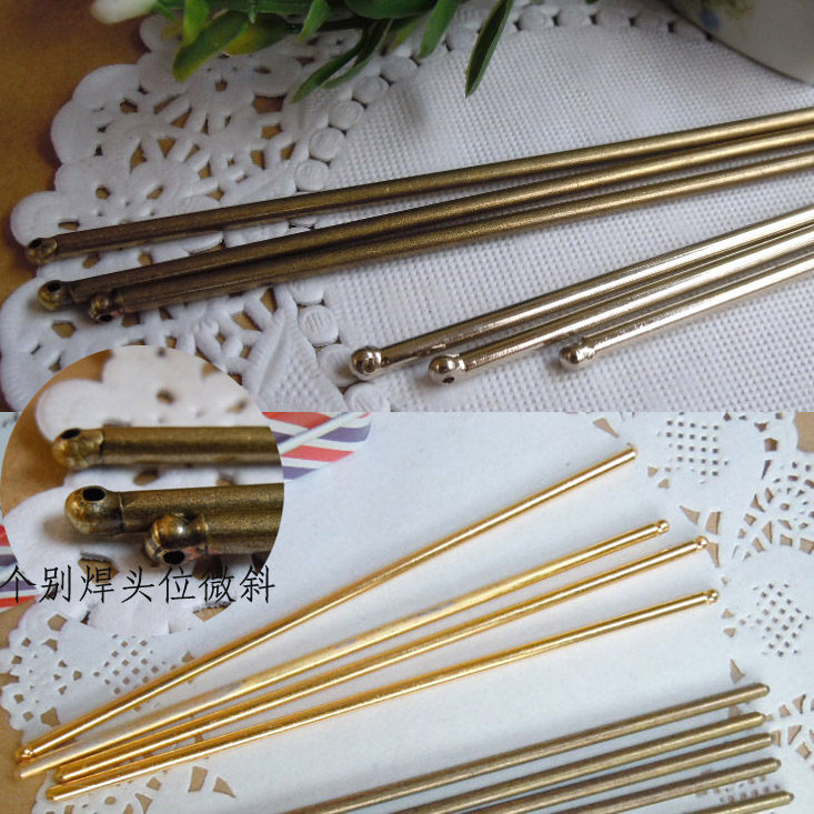 特价-发簪diy饰品配件 125<span class=H>x3</span>mm有孔长棍形发簪配件 3色