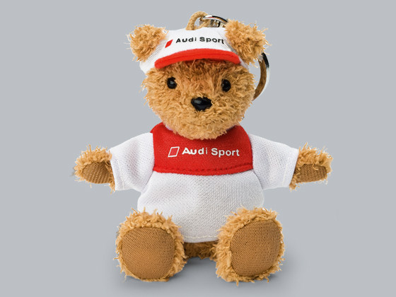 德国原装 AUDI 奥迪<span class=H>钥匙</span><span class=H>扣</span>泰迪熊奥迪吉祥物 10cm 特价 国内现货
