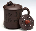 宜兴紫砂杯子紫砂茶杯紫砂壶金鱼隔仓杯新春特价有证书保真