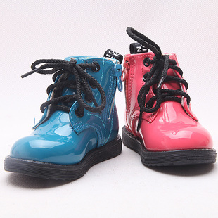  儿童皮鞋 保暖童棉鞋 男女童雪地靴 漆皮低筒马丁靴 骑士短靴