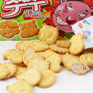  乐透社@韩国进口 零食 可拉奥 CROWN 小动物饼干 宝宝超喜欢 益智