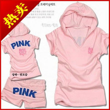 淘宝网2012新品夏韩版短袖运动套装运动服女款短袖T恤短裤休闲运动套装