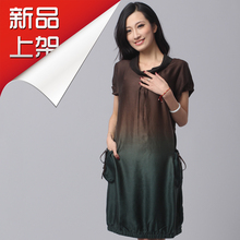 包邮 2012夏季新款宽松韩版优美曲线 正品雪纺真丝香云纱连衣裙