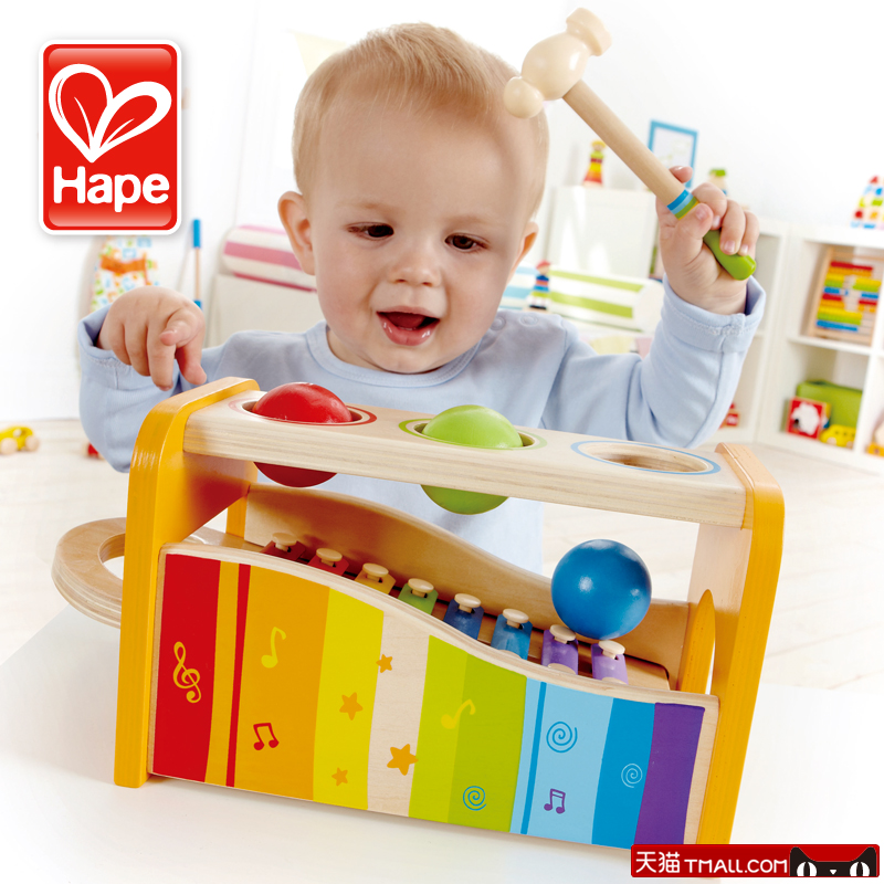 德国Hape 敲琴台 1-2岁婴儿童益智玩具 男宝宝