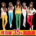 正品牌春装新款韩版牛仔裤女弹力铅笔裤小脚裤彩裤显瘦潮