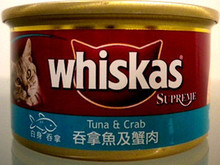 伟嘉极品whiskas猫罐头【香港行货】85g 吞拿鱼及蟹肉