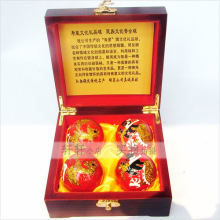 保定健身铁球景泰蓝红底龙凤呈祥套装 中老年圣诞礼物 礼品