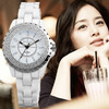 陶瓷手表白色镶钻水钻韩版时装女表潮时尚，女士学生手表