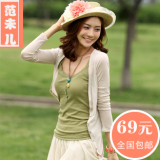 2012夏装 新款防晒衫 空调衫 薄款外套 韩版休闲纯棉薄外套开衫女