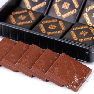  乐天进口巧克力 韩国进口 乐天加纳GHANA纯黑巧克力 90g18枚