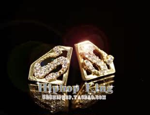  HIPHOP 耳钉 嘻哈耳钉 带钻 圆形耳钉 BLING BLING 超人 钻石耳钉