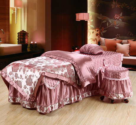 包邮美容床罩四件套 美容院 洗头房床罩 美容床