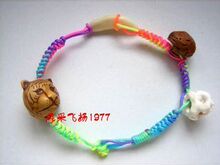 宝宝压惊辟邪脚链 佛缘金刚结五色绳扣版 狗牙猪惊骨豹子头桃篮
