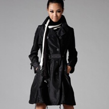 2011新品 lapargay纳帕佳正品女装抽褶腰带开衫中长风衣LB3124