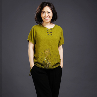  香曼新款中老年套装 宽松大码妈妈装 中老年装夏装529