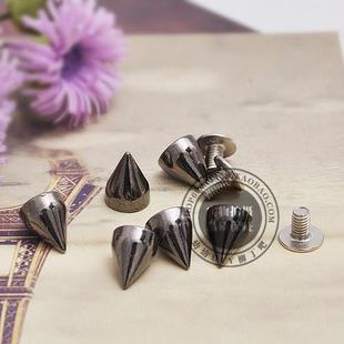  28包邮DIY铆钉柳钉手机壳皮衣配件9.5mm枪黑色朋克子弹头钉三色入