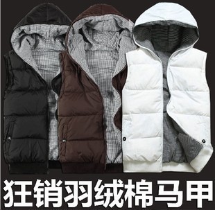  特价秋冬男装连帽情侣休闲棉马甲 男士韩版羽绒棉背心马情侣马甲