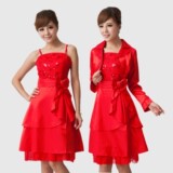 T2992 结婚敬酒服新娘套装 2012新款 新娘服红色新娘礼服两件套