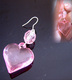可爱粉色透明大桃心爱心耳环耳钩