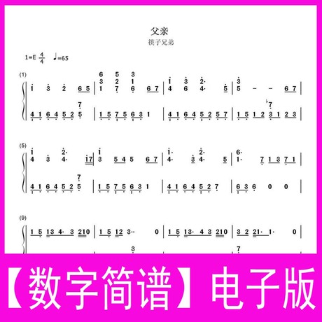 10562- 父亲 ( 筷子兄弟 最新歌曲)(数字简谱)3页乐