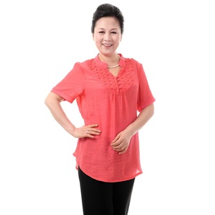 新款中老年<em>女装</em>夏装 <em>加肥加大</em>码中年女式短袖