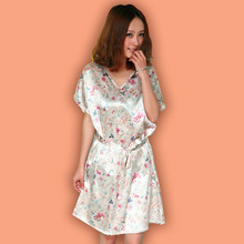耀婷2012新款夏季 性感短袖可爱碎花仿真丝睡裙 休闲家居服睡衣女