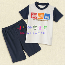 2012西松屋夏装新品★出口原单超薄透气男孩小汽车套装 T恤+短裤