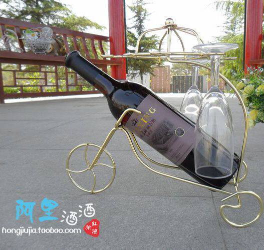 【阿里酒酒】红酒架 葡萄酒架 仿不锈钢酒架子 红酒杯架双用 镀金