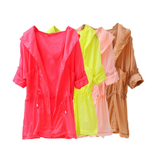 2012 new color spring clothing, eye-catching fluorescent light thin rope pulling  conditioning shirt Sun even Cap coat WW2495