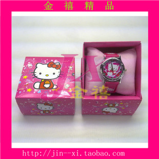  特价卡通学生儿童动漫手表 女孩盒装电子手表Hello Kitty KT猫