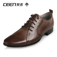 CEEN 策恩 尖头欧式复古时尚系带男鞋 头层牛皮正装男皮鞋 X0132