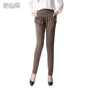  施仙丽 秋季新款韩版中腰宽松哈伦裤松紧腰休闲长裤女 903c