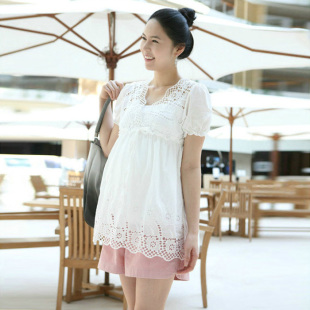 Add your maternity dresses summer take in  lovely lady lace pattern women skirt + tape set of two