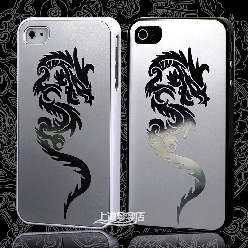 iphone4s手机壳 iphone4手机套 苹果4保护套 中国龙金属浮雕外壳