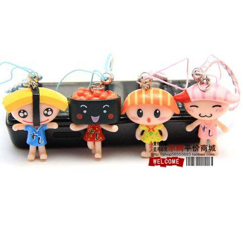 日本寿司娃手机挂件 水果沙拉手机饰品 手机链 挂件