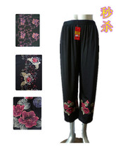 2012新品特价 中老年裤脚印花裤子 妈妈松紧裤子夏季 居家