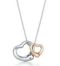 color del corazón de Tiffany collar de plata collar de plata de ley 925 colgante de collar de pareja