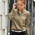 2012春装新款女装 韩版休闲女款长袖衬衣泡泡袖职业修身女士衬衫
