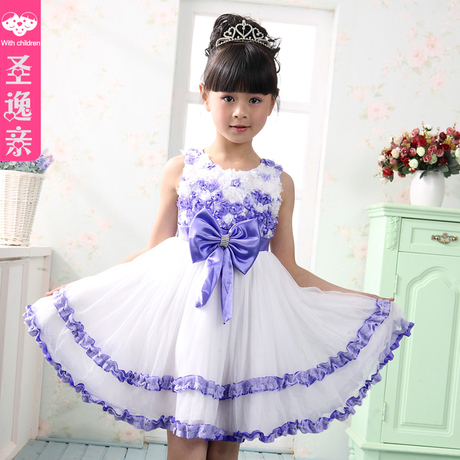 童装<em>女童连衣裙</em>清仓<em>白</em>纱裙六一儿童节舞蹈服装