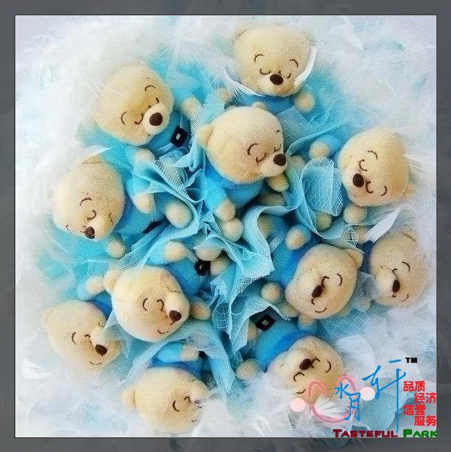 克力花卡哇依花束编号465款,泰迪熊21只小熊