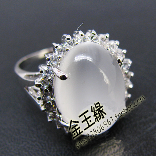 给力推荐925银镀精品戒指白金天然特大月光石戒指妈妈女友生日节日礼物 给力推荐925银镀精品戒指白金天然特大月光石戒指妈妈女友生日节日礼物