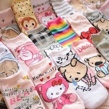 可爱青蛙/猴子小熊猫兔卡通直板袜女式袜子纯棉女袜 卡通袜 棉质