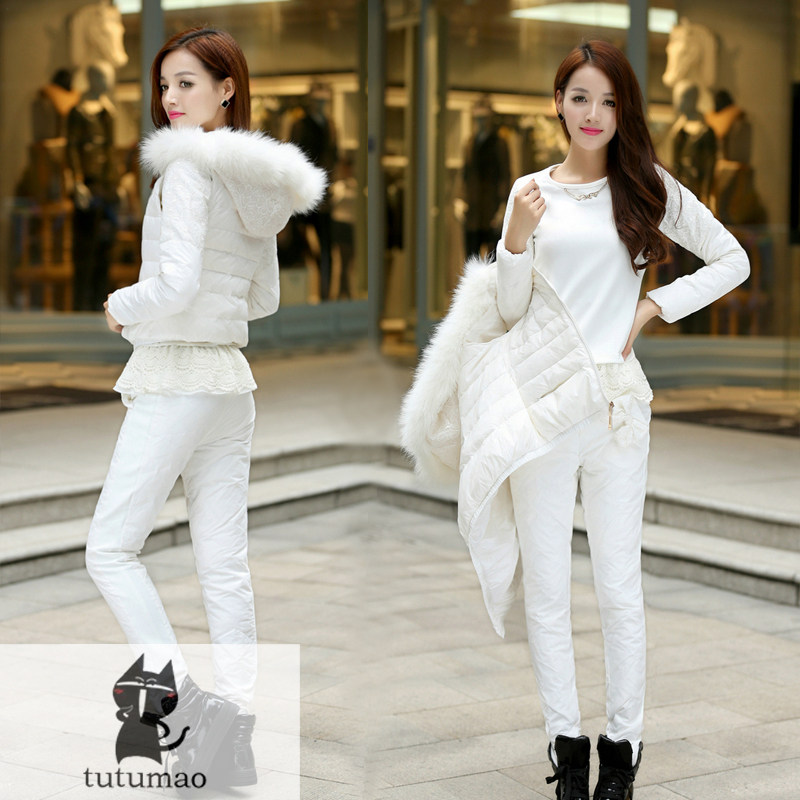 吐吐猫<em>2013</em>新款天猫<em>女装羽绒服</em>三件套 毛领连