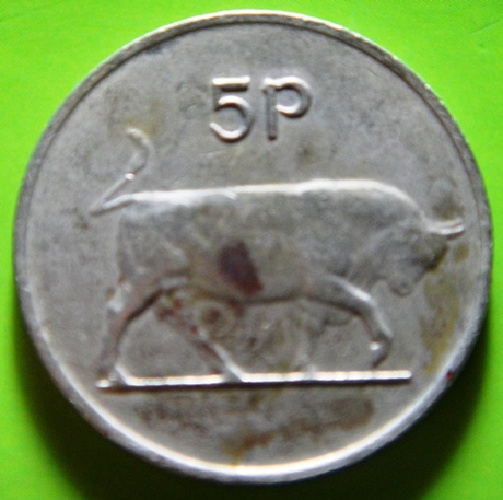 爱尔兰硬币1978年5便士 (古琴;凯尔特竖琴,母牛